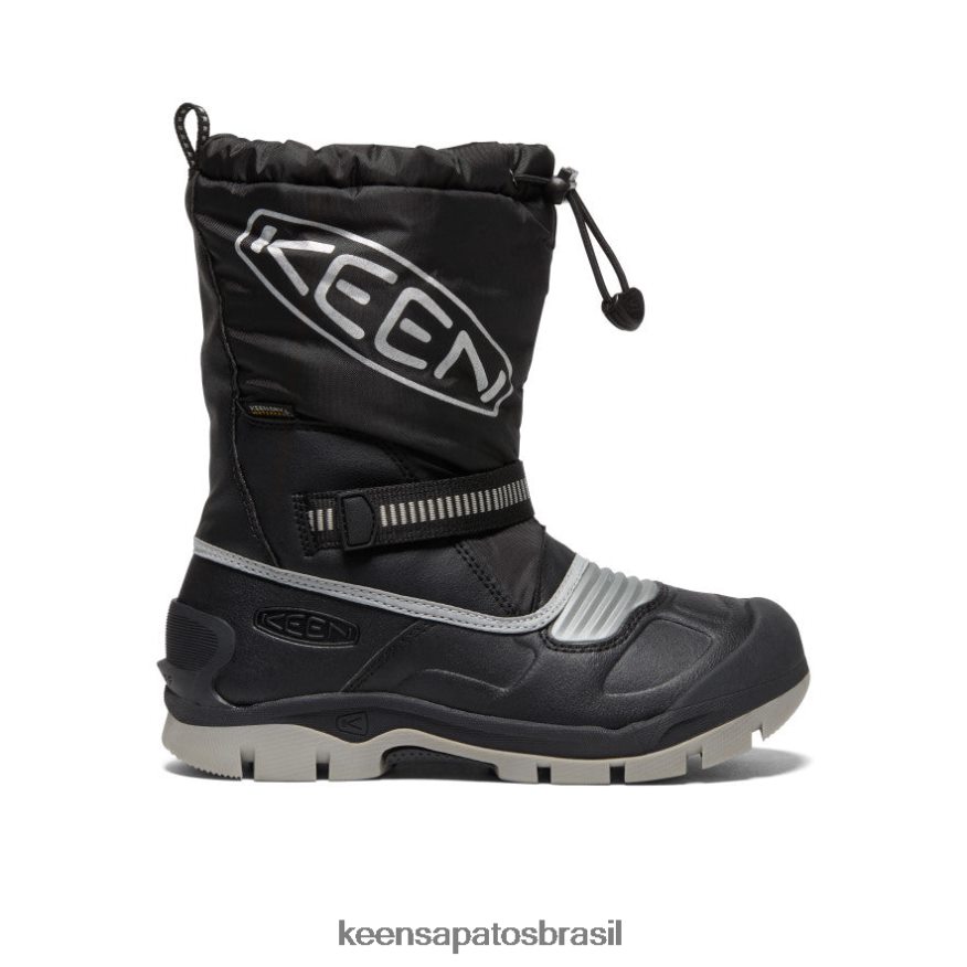 KEEN calçados J8VDXX1000 prata negra bota impermeável troll da neve Crianças grandes