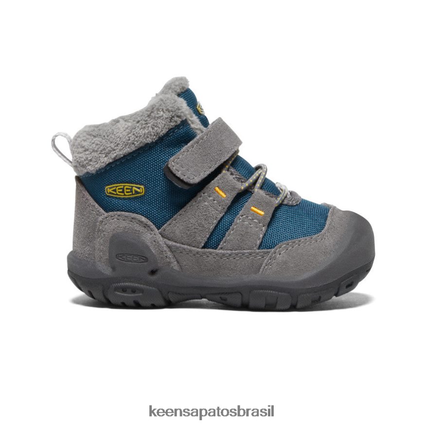 KEEN calçados J8VDXX1006 cinza aço/asa azul azul-petróleo nó chukka crianças