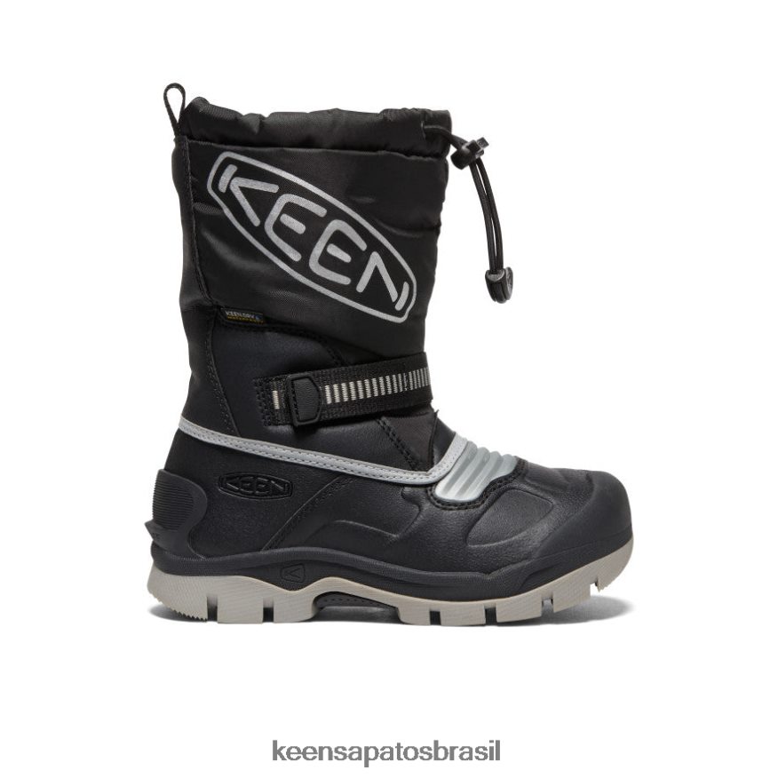 KEEN calçados J8VDXX1007 prata negra bota impermeável troll da neve criancinhas