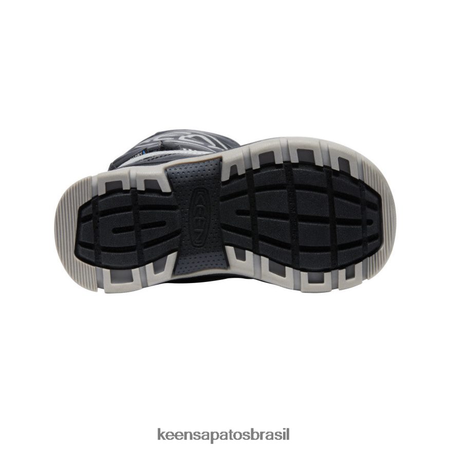 KEEN calçados J8VDXX1007 prata negra bota impermeável troll da neve criancinhas