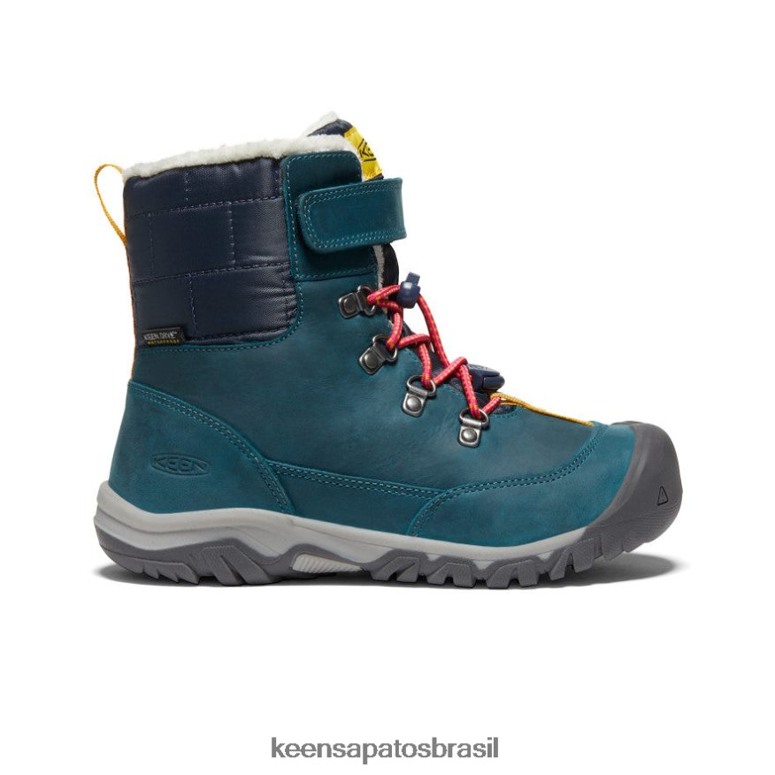 KEEN calçados J8VDXX1015 coral azul/pavão rosa bota impermeável greta Crianças grandes