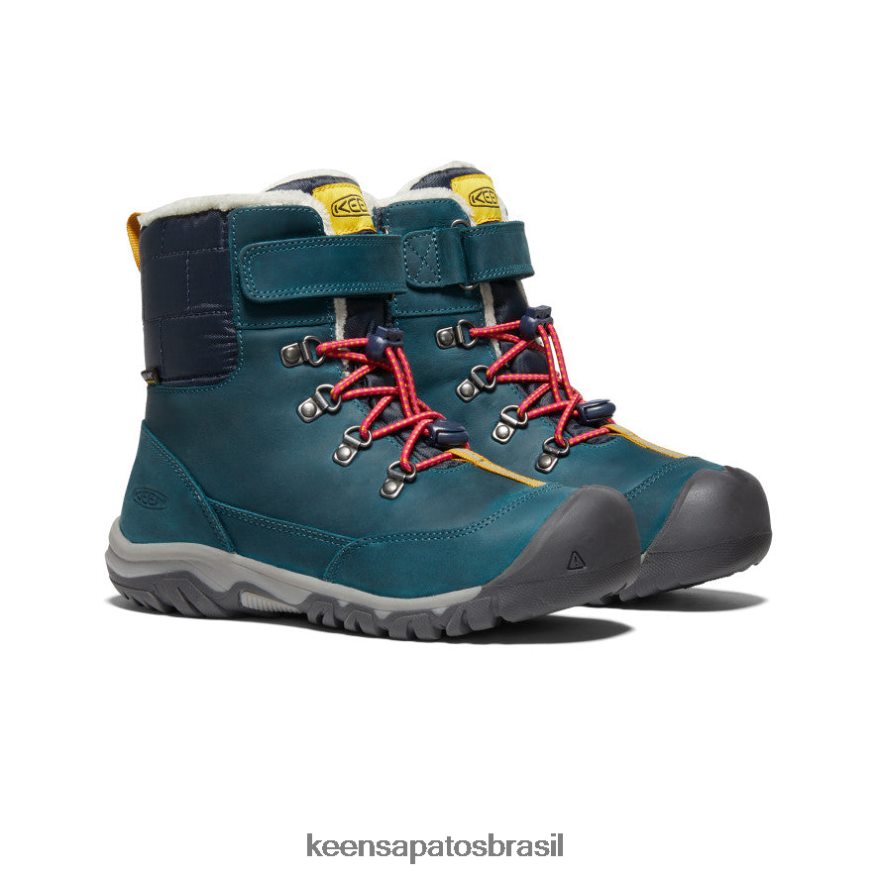 KEEN calçados J8VDXX1015 coral azul/pavão rosa bota impermeável greta Crianças grandes