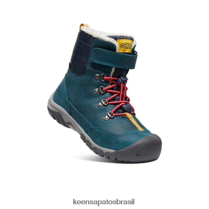 KEEN calçados J8VDXX1015 coral azul/pavão rosa bota impermeável greta Crianças grandes