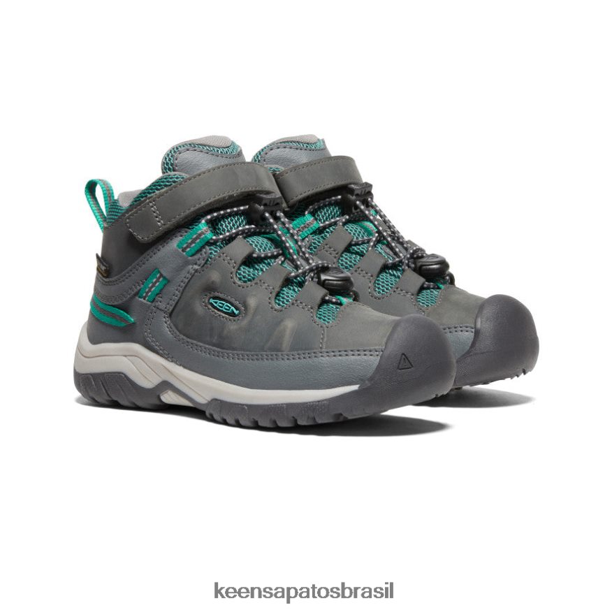 KEEN calçados J8VDXX877 cinza aço/porcelana bota impermeável targhee criancinhas