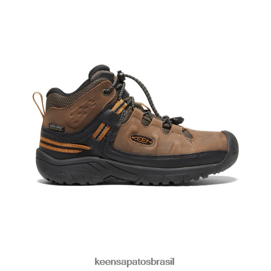 KEEN calçados J8VDXX895 terra escura/marrom dourado bota impermeável targhee Crianças grandes