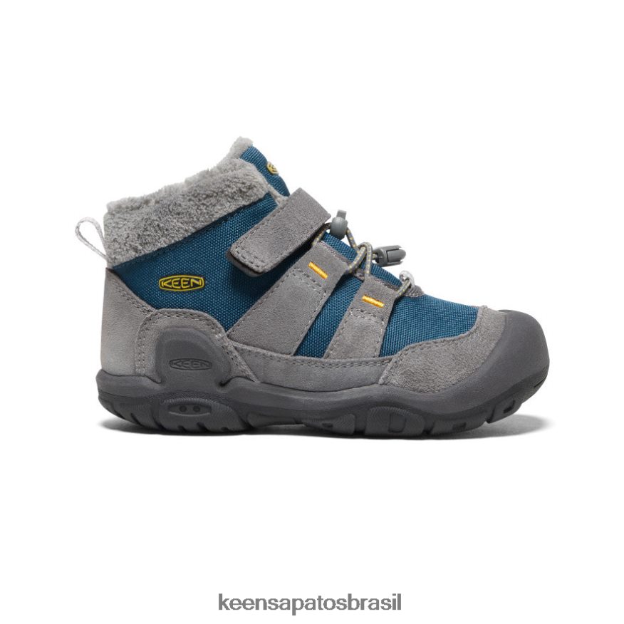 KEEN calçados J8VDXX979 cinza aço/asa azul azul-petróleo nó chukka criancinhas