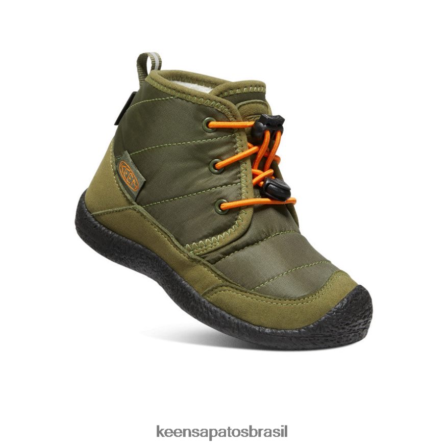 KEEN calçados J8VDXX996 capuleto azeitona/laranja avermelhada chukka à prova d'água howser ii criancinhas