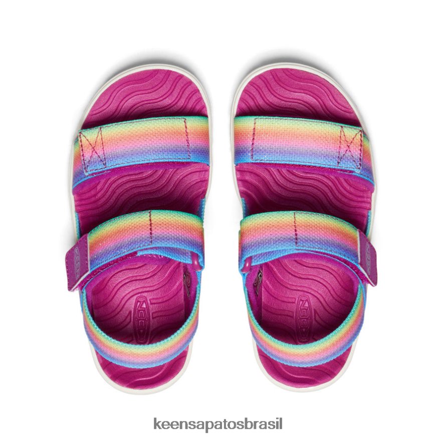 KEEN calçados J8VDXX725 arco-íris/festival fúcsia elle alça traseira criancinhas