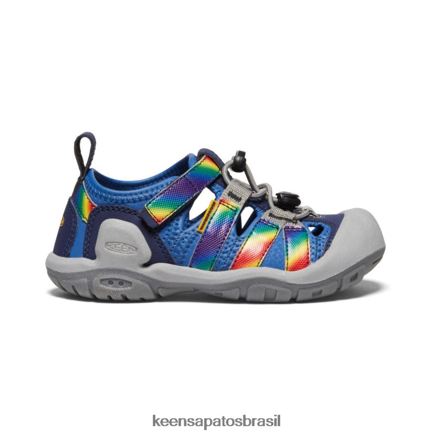 KEEN calçados J8VDXX774 tie-dye cobalto/arco-íris brilhante riacho nó criancinhas