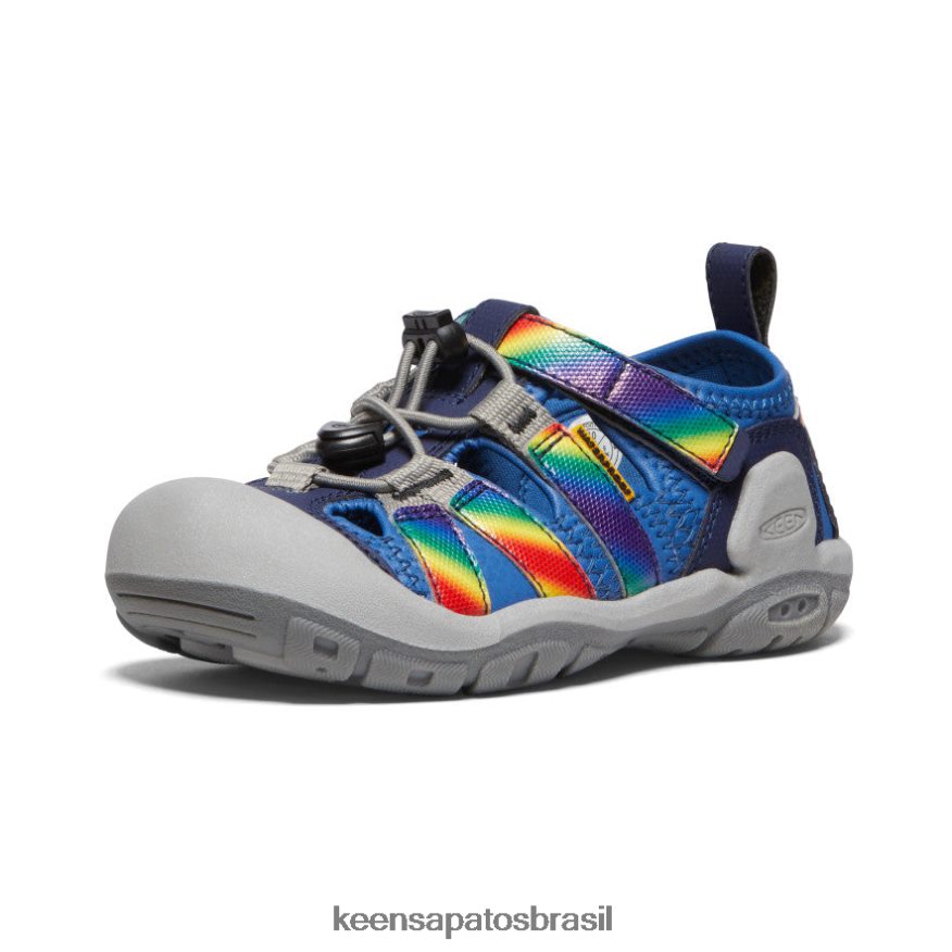 KEEN calçados J8VDXX774 tie-dye cobalto/arco-íris brilhante riacho nó criancinhas