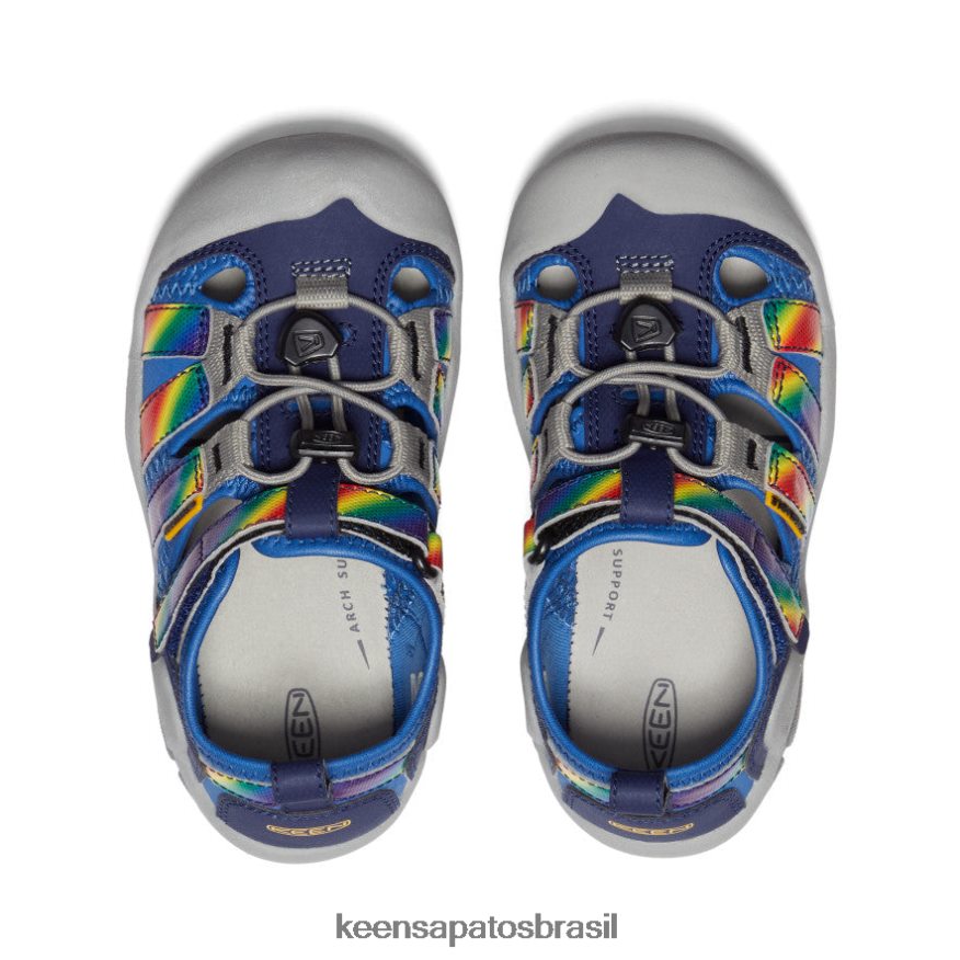 KEEN calçados J8VDXX774 tie-dye cobalto/arco-íris brilhante riacho nó criancinhas