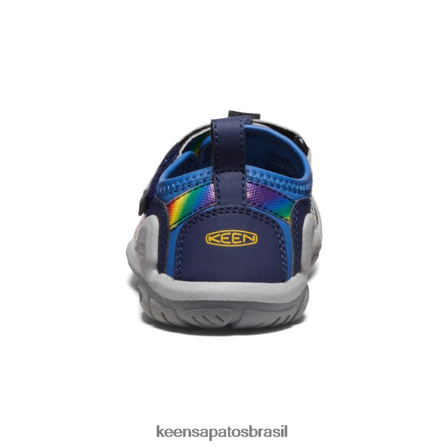 KEEN calçados J8VDXX774 tie-dye cobalto/arco-íris brilhante riacho nó criancinhas