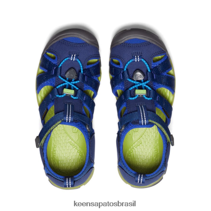 KEEN calçados J8VDXX786 profundidades azuis/chartreuse seacamp ii cnx Crianças grandes
