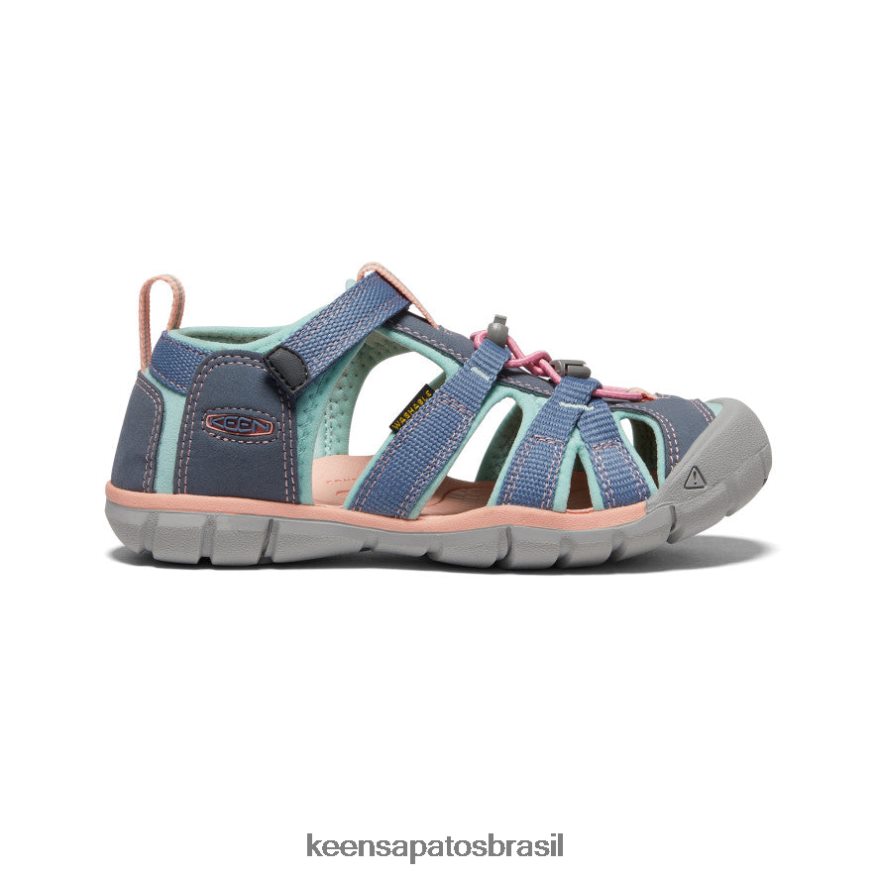 KEEN calçados J8VDXX790 pedra de sílex/onda oceânica seacamp ii cnx Crianças grandes