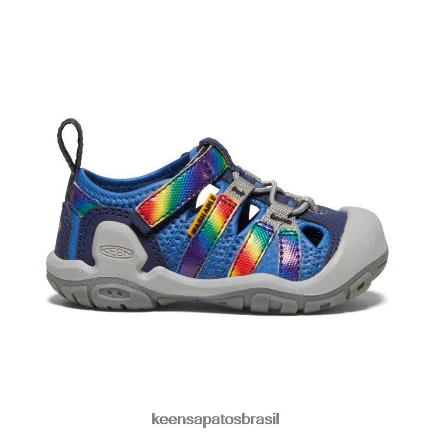KEEN calçados J8VDXX808 tie-dye cobalto/arco-íris brilhante riacho nó crianças