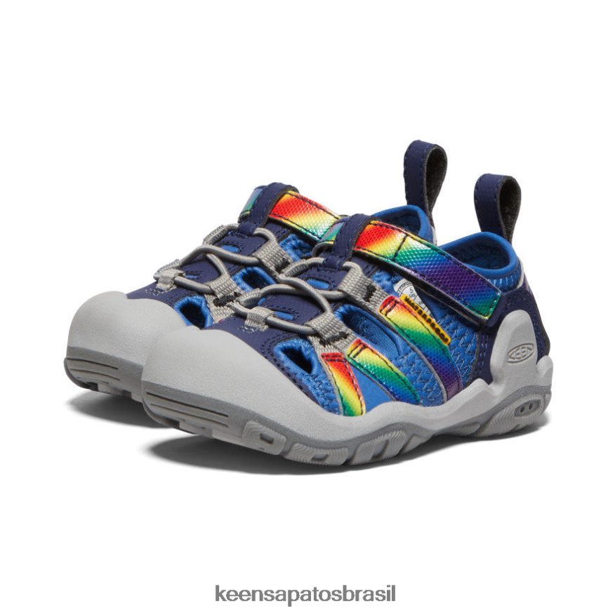 KEEN calçados J8VDXX808 tie-dye cobalto/arco-íris brilhante riacho nó crianças