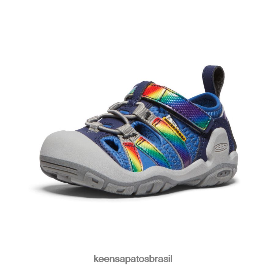 KEEN calçados J8VDXX808 tie-dye cobalto/arco-íris brilhante riacho nó crianças