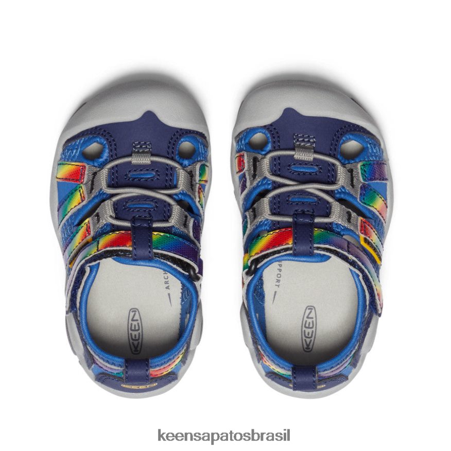 KEEN calçados J8VDXX808 tie-dye cobalto/arco-íris brilhante riacho nó crianças
