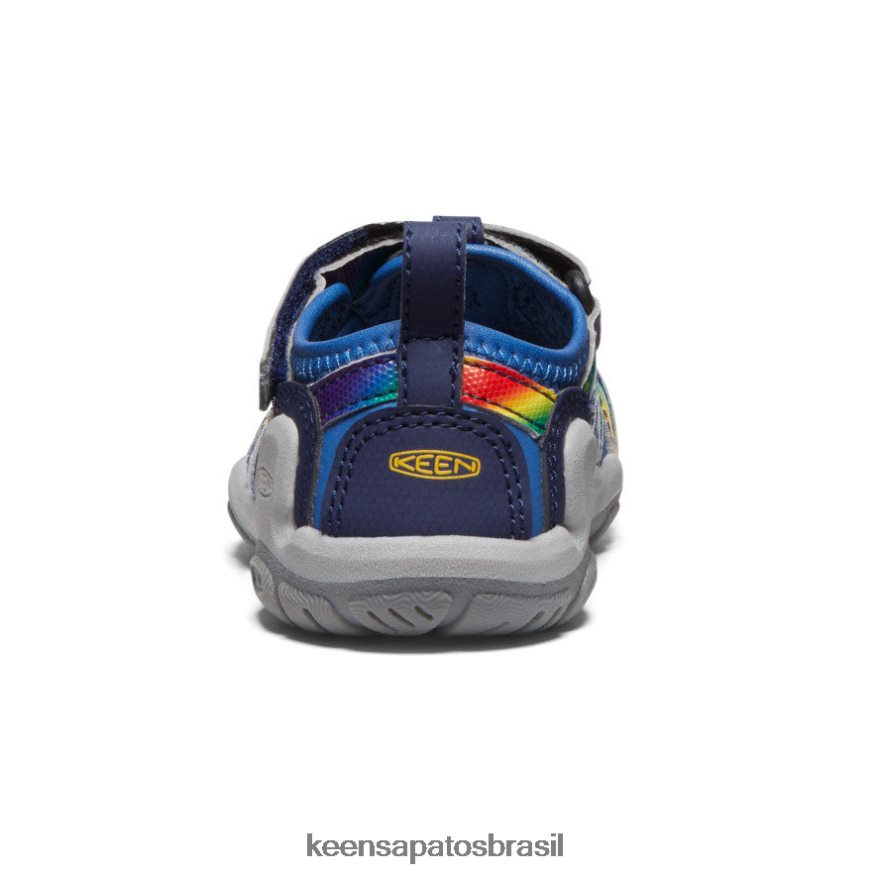 KEEN calçados J8VDXX808 tie-dye cobalto/arco-íris brilhante riacho nó crianças