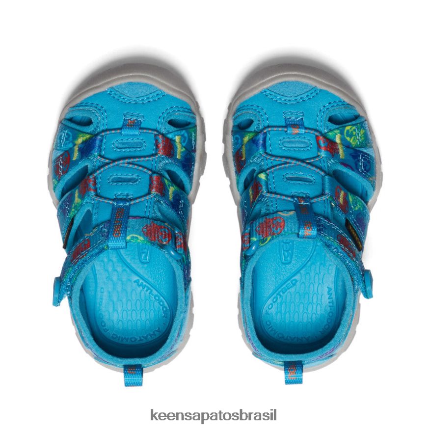 KEEN calçados J8VDXX821 urso esfumaçado/azul fiorde seacamp ii cnx x urso esfumaçado crianças
