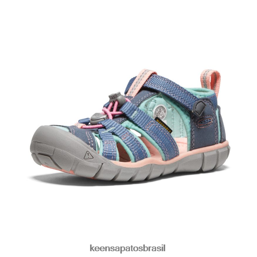 KEEN calçados J8VDXX845 pedra de sílex/onda oceânica seacamp ii cnx criancinhas