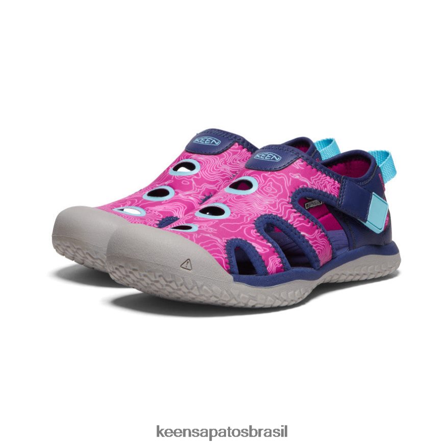 KEEN calçados J8VDXX917 profundidades azuis/festival fúcsia sandália arraia Crianças grandes