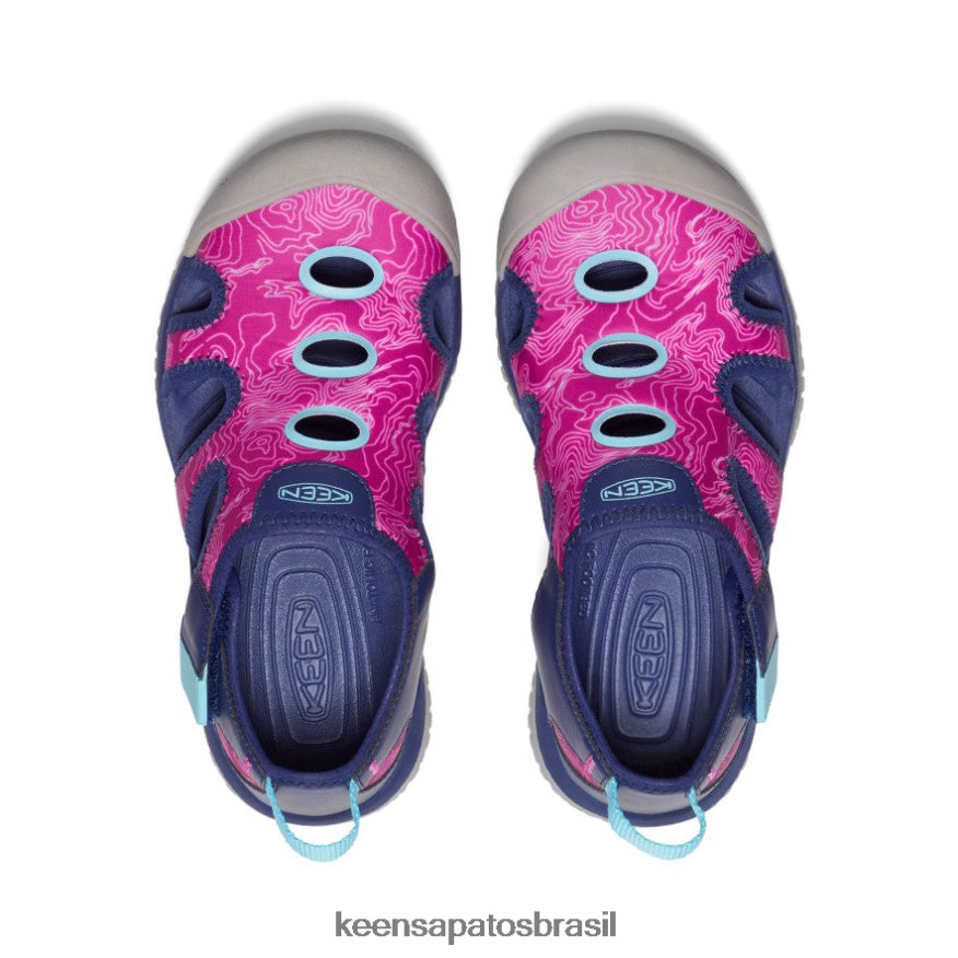 KEEN calçados J8VDXX917 profundidades azuis/festival fúcsia sandália arraia Crianças grandes