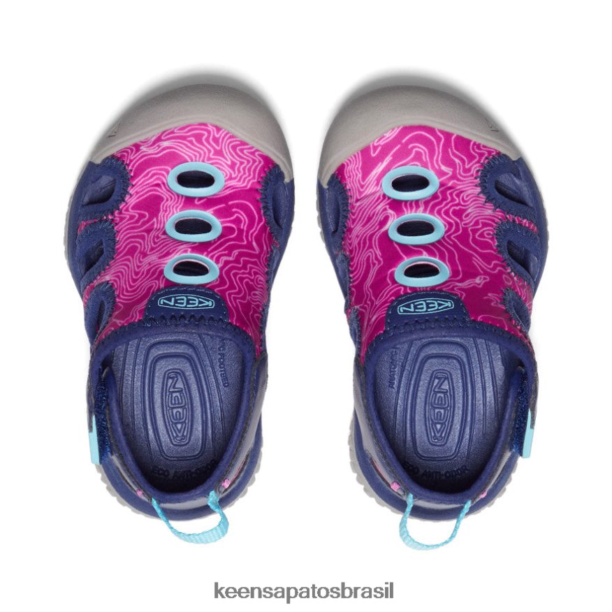 KEEN calçados J8VDXX945 profundidades azuis/festival fúcsia sandália arraia crianças