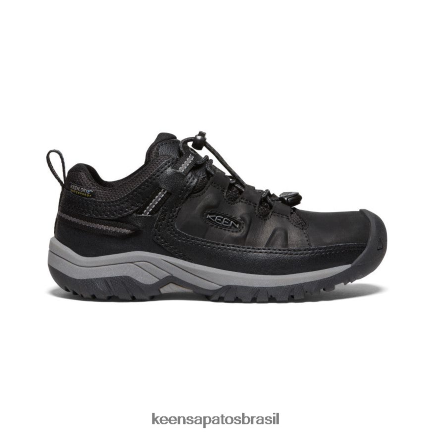 KEEN calçados J8VDXX842 preto/cinza aço sapato impermeável targhee Crianças grandes