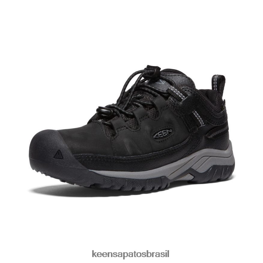 KEEN calçados J8VDXX842 preto/cinza aço sapato impermeável targhee Crianças grandes
