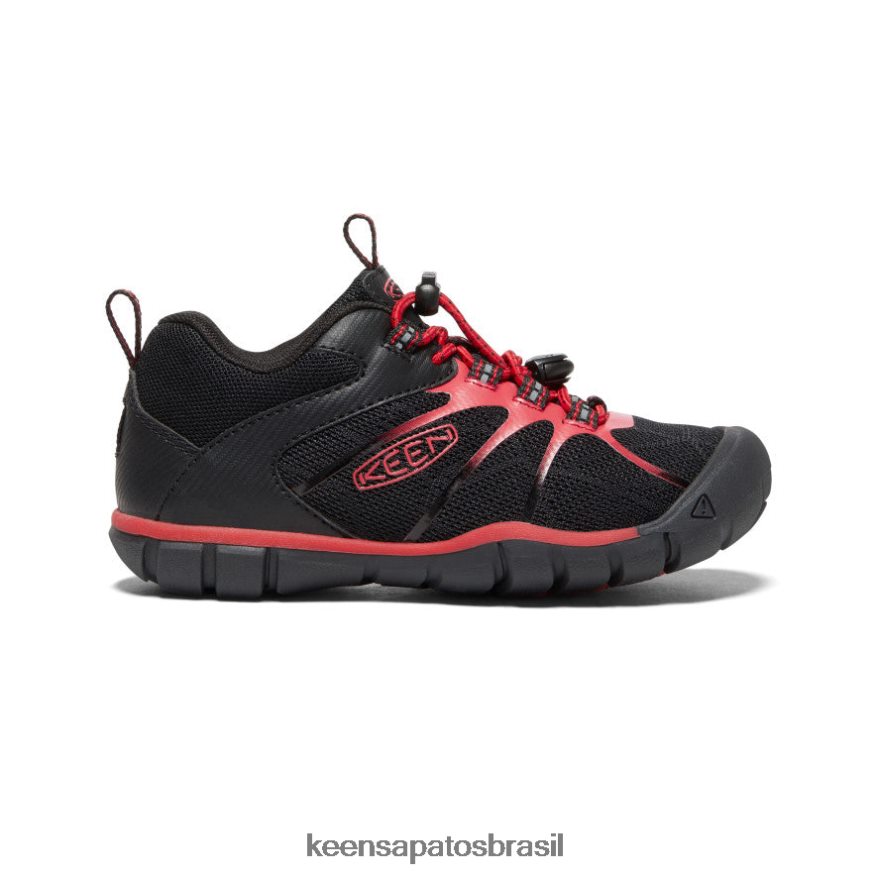 KEEN calçados J8VDXX901 tapete preto/vermelho tênis cndler 2 cnx criancinhas