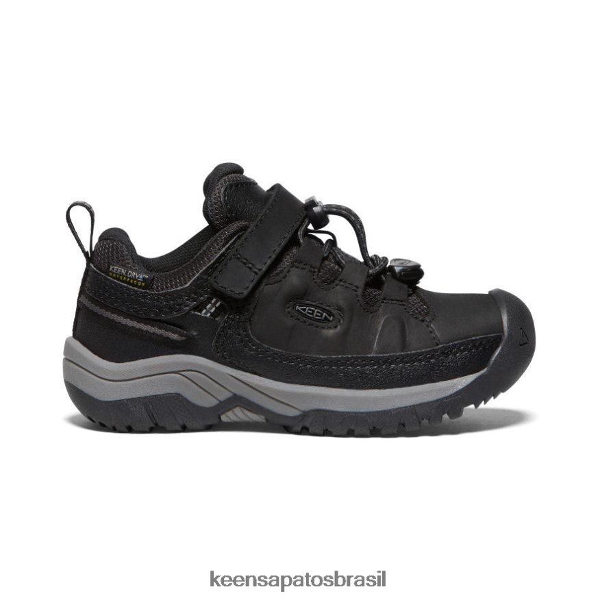 KEEN calçados J8VDXX912 preto/cinza aço sapato impermeável targhee criancinhas