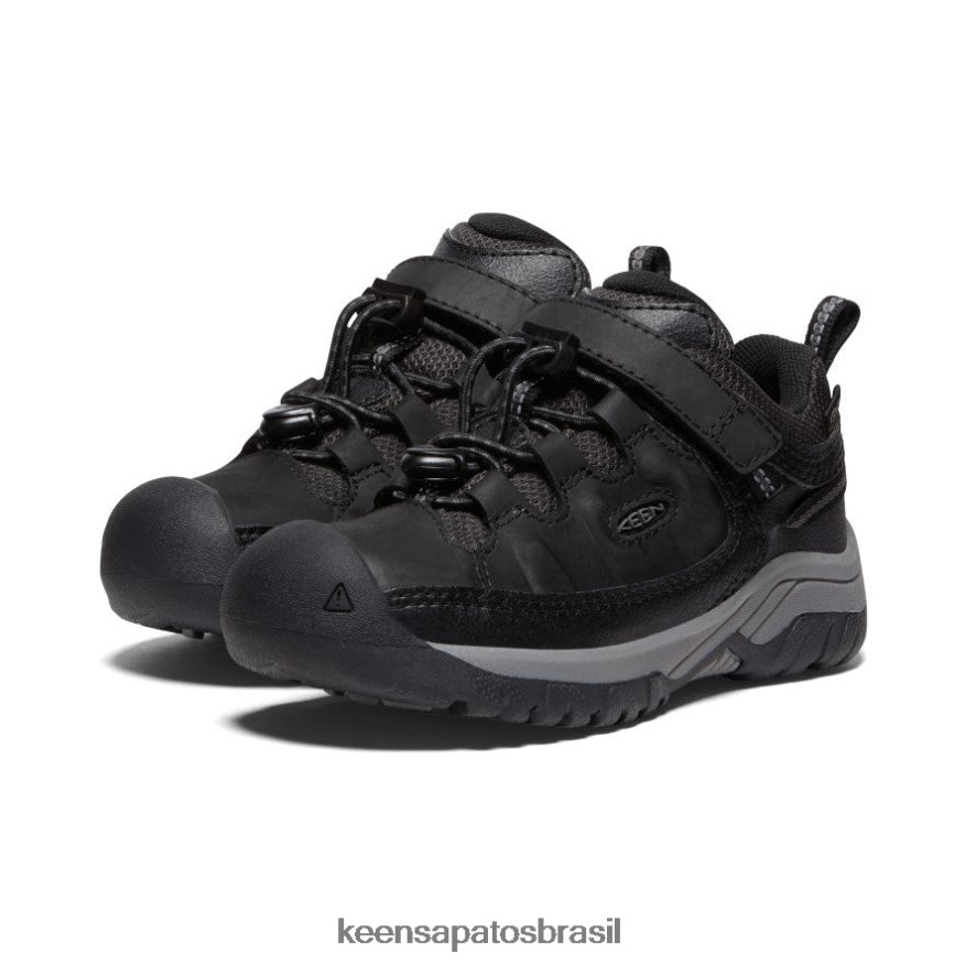 KEEN calçados J8VDXX912 preto/cinza aço sapato impermeável targhee criancinhas