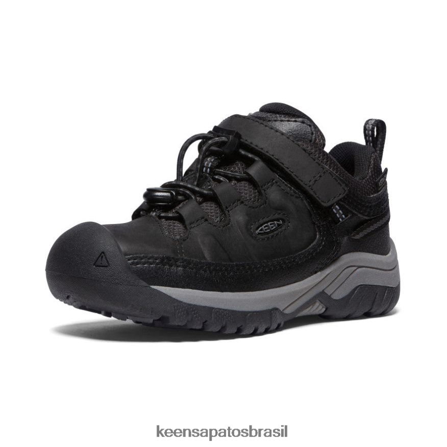 KEEN calçados J8VDXX912 preto/cinza aço sapato impermeável targhee criancinhas