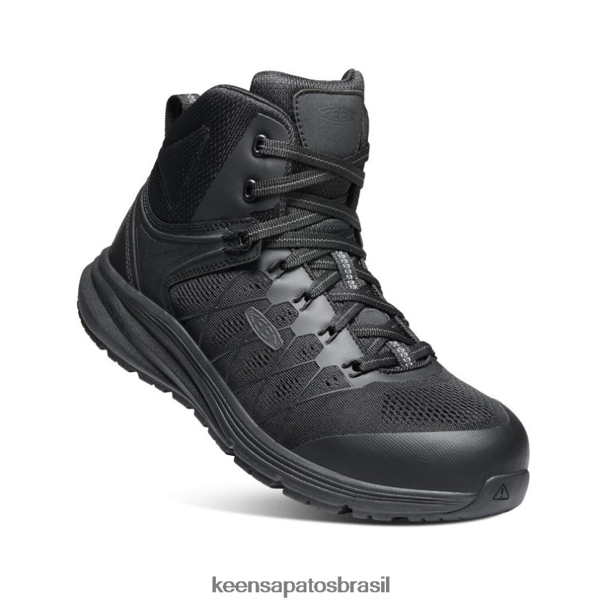KEEN calçados J8VDXX139 Corvo Preto vista energy mid (biqueira de fibra de carbono) homens