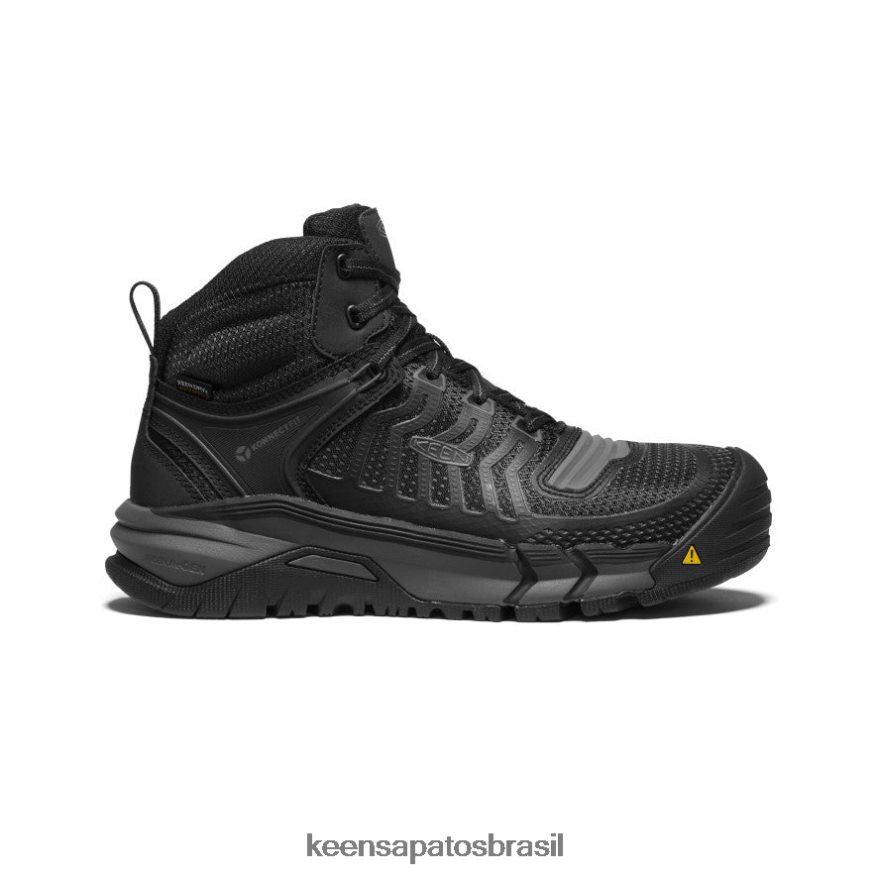 KEEN calçados J8VDXX161 preto/arma metálica Kansas City impermeável mid (biqueira de fibra de carbono) homens