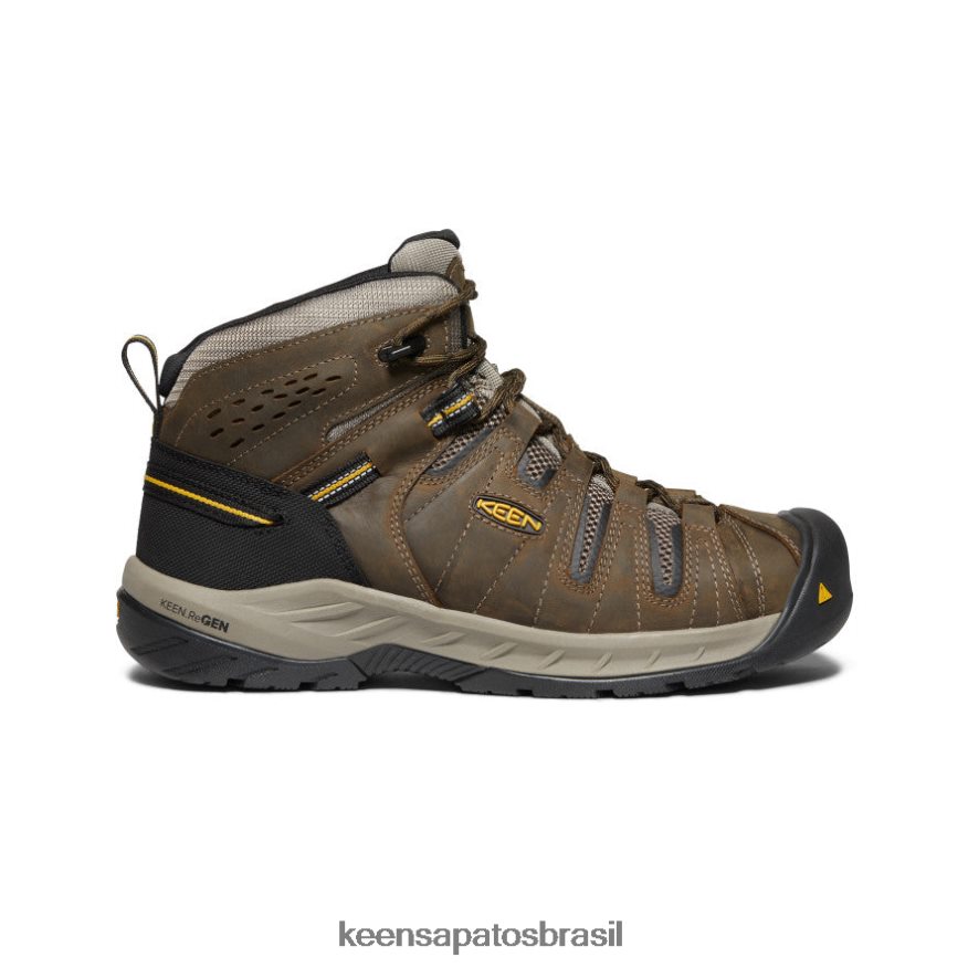 KEEN calçados J8VDXX185 cascata marrom/haste dourada bota flint ii (biqueira de aço) homens