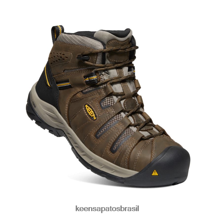 KEEN calçados J8VDXX185 cascata marrom/haste dourada bota flint ii (biqueira de aço) homens