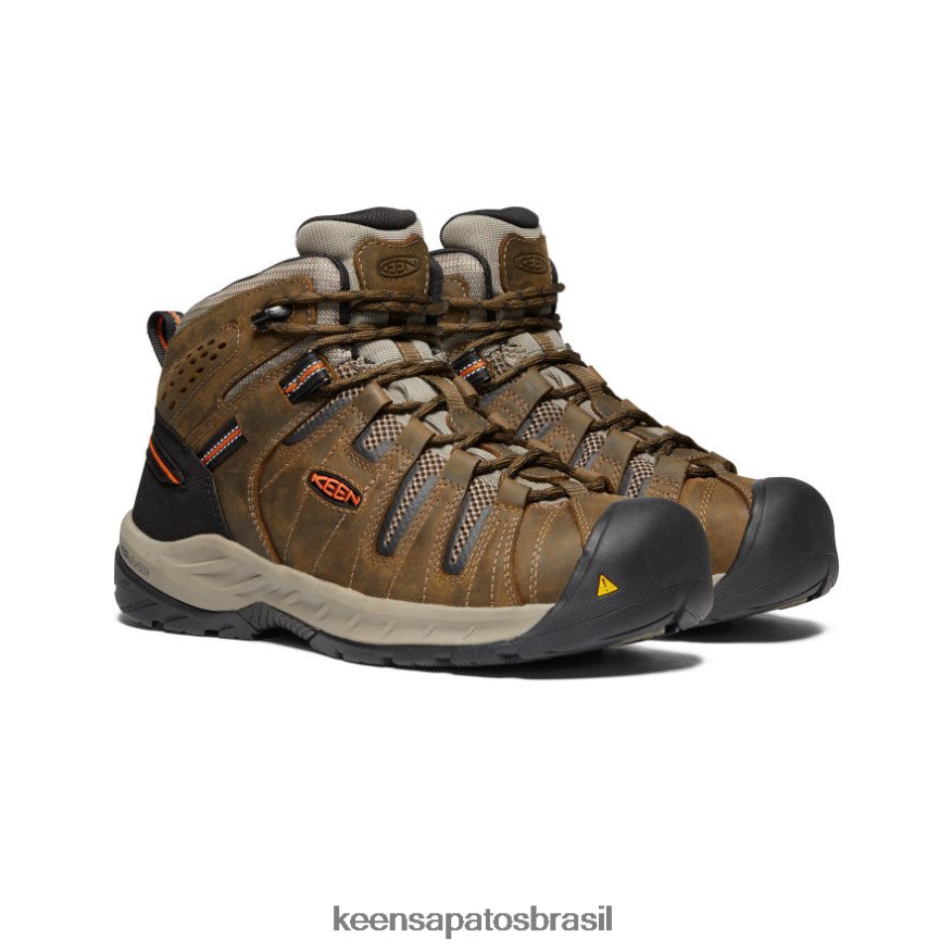 KEEN calçados J8VDXX189 cascata marrom/ocre queimado bota flint ii (dedo macio) homens
