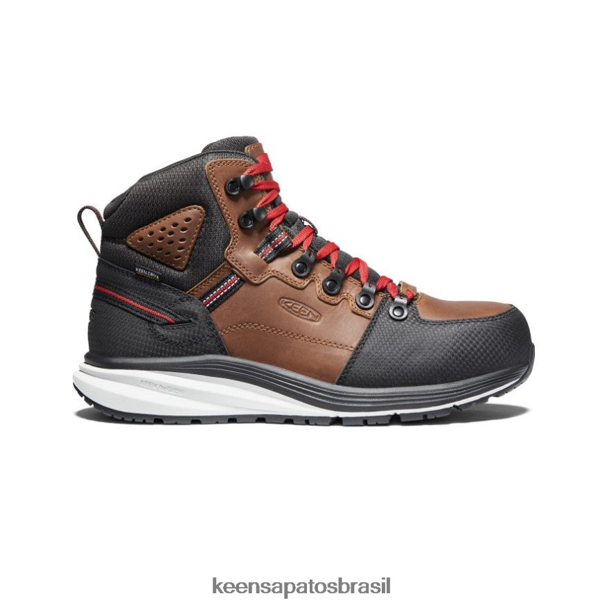 KEEN calçados J8VDXX223 tabaco/preto bota impermeável com gancho vermelho (biqueira de fibra de carbono) homens
