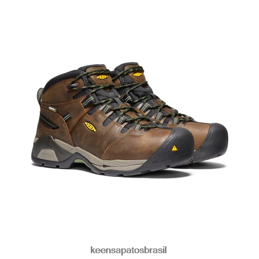 KEEN calçados J8VDXX245 cascata marrom/verde bronze bota impermeável detroit xt (biqueira de aço) homens