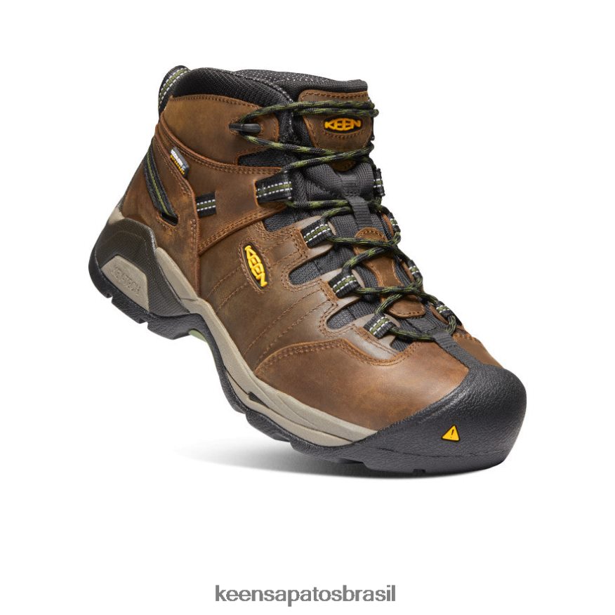 KEEN calçados J8VDXX245 cascata marrom/verde bronze bota impermeável detroit xt (biqueira de aço) homens