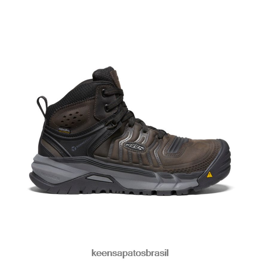 KEEN calçados J8VDXX2 grão de café/preto Kansas City+ kbf impermeável mid (dedo macio) homens