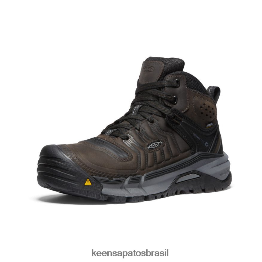 KEEN calçados J8VDXX2 grão de café/preto Kansas City+ kbf impermeável mid (dedo macio) homens