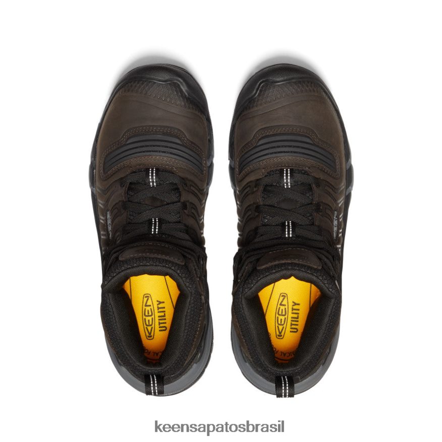 KEEN calçados J8VDXX2 grão de café/preto Kansas City+ kbf impermeável mid (dedo macio) homens