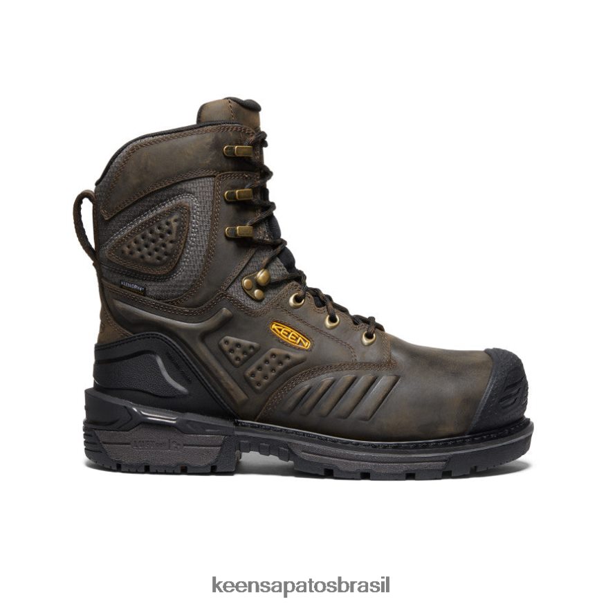 KEEN calçados J8VDXX366 cascata marrom/preto Filadélfia 8" homens