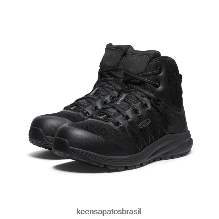 KEEN calçados J8VDXX38 Corvo Preto vista energy mid int met (biqueira de fibra de carbono) homens