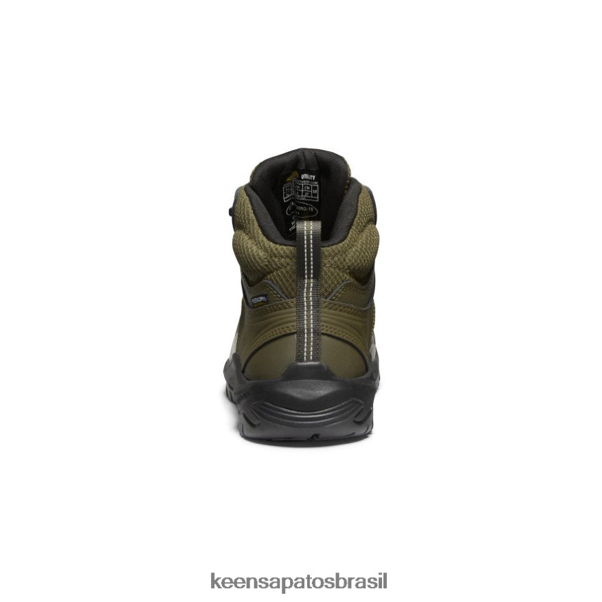 KEEN calçados J8VDXX6 azeitona escura/preta reno kbf impermeável mid (dedo macio) homens