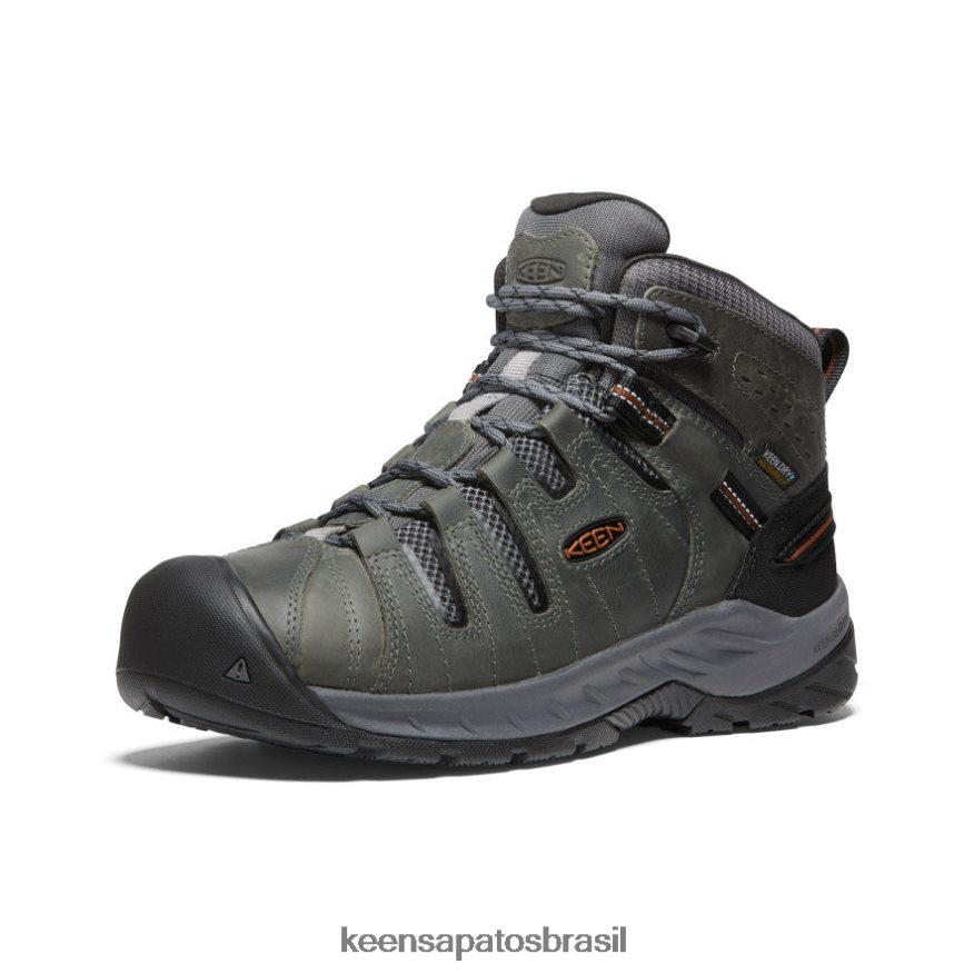 KEEN calçados J8VDXX76 aço cinza/carapaça de tartaruga flint ii impermeável mid (dedo macio) homens