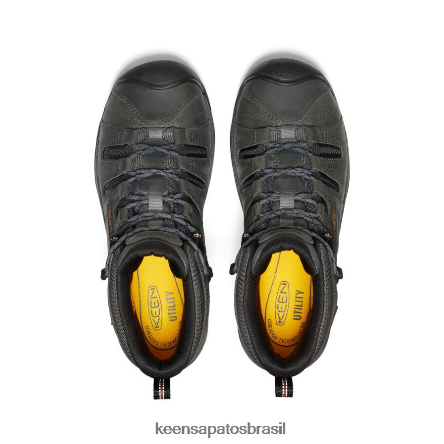 KEEN calçados J8VDXX76 aço cinza/carapaça de tartaruga flint ii impermeável mid (dedo macio) homens